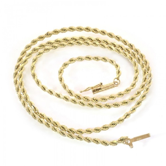 14K Yellow Gold 18 Inch Rope Chain Grams